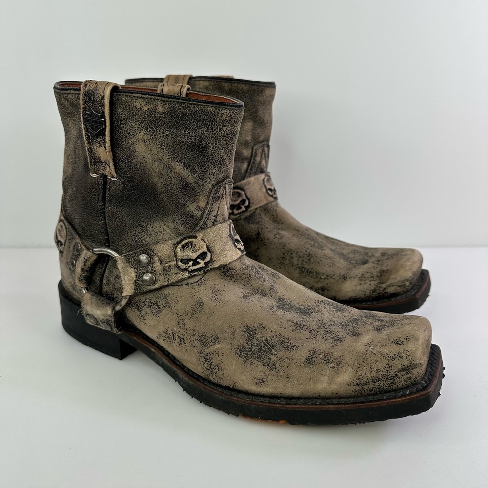 Harley-Davidson "Willie G" Black and Gray Motorcycle Boots